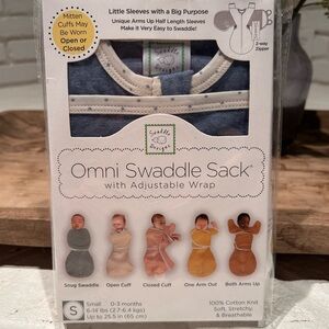 Omni Swaddle Sack with Adjustable Wrap- Blue- 0-3months/Small